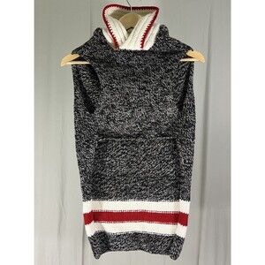 Chilly Dog Boyfriend Dog Sweater XL/XXL 100% Wool Black White & Red Preppy Cute